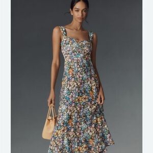 Anthropologie floral midi dress